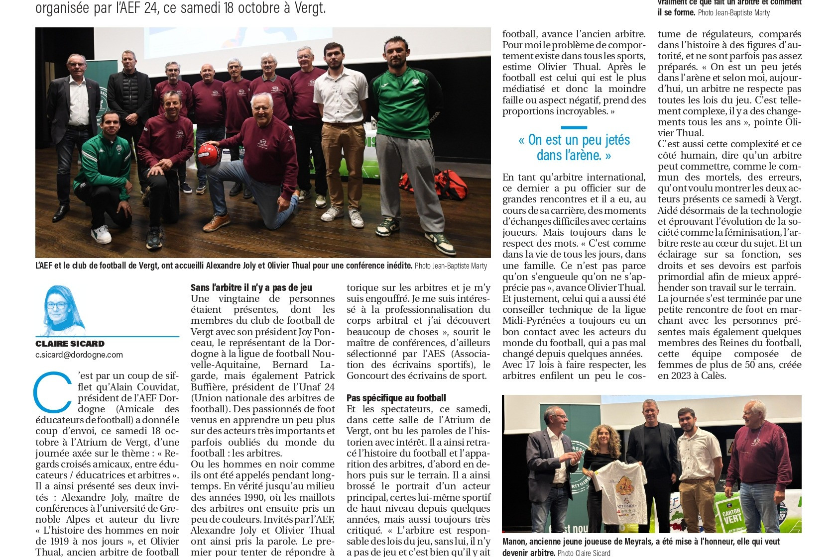 "Regards croisés amicaux entre les Arbitres et Educateurs" - Vignette